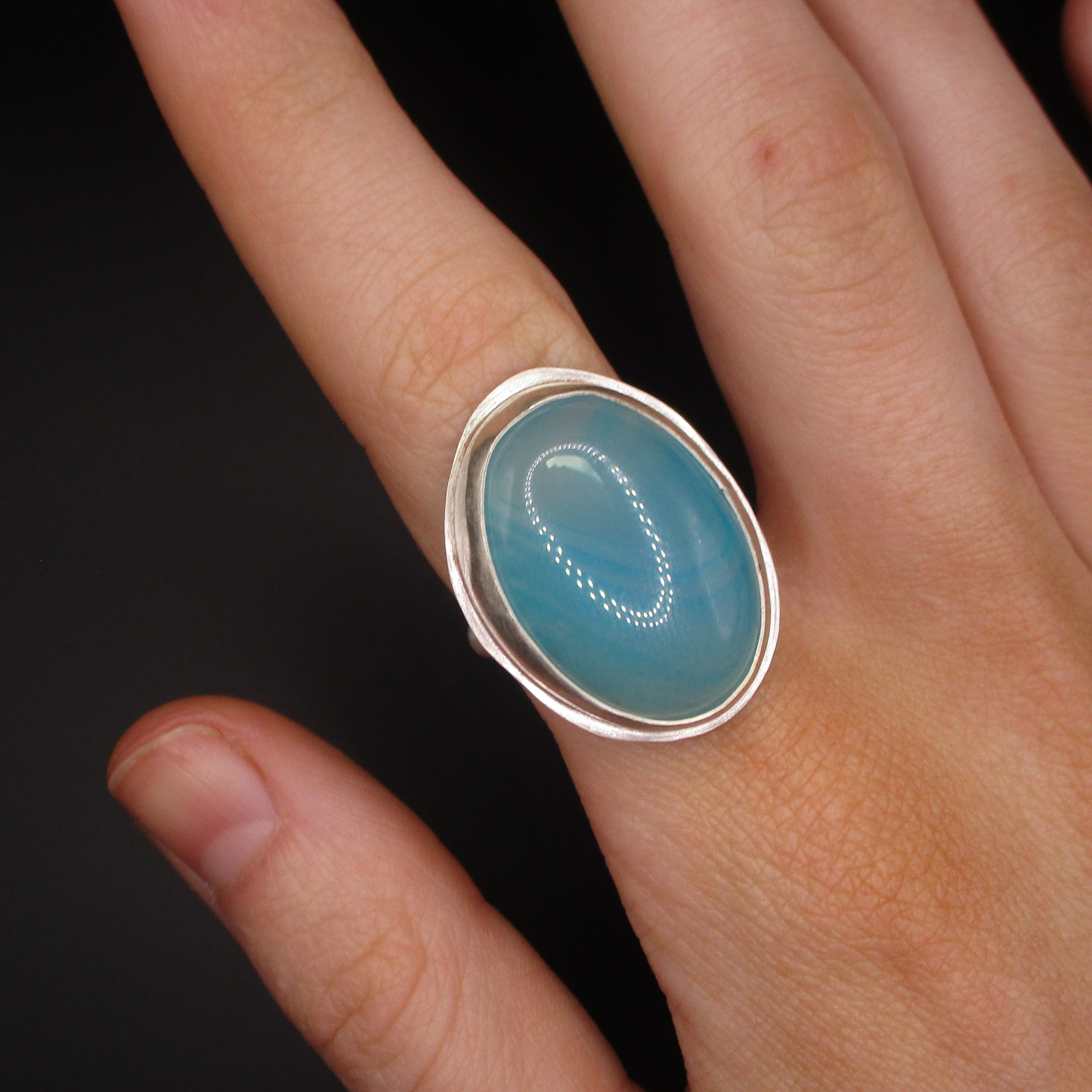 blue oval ring