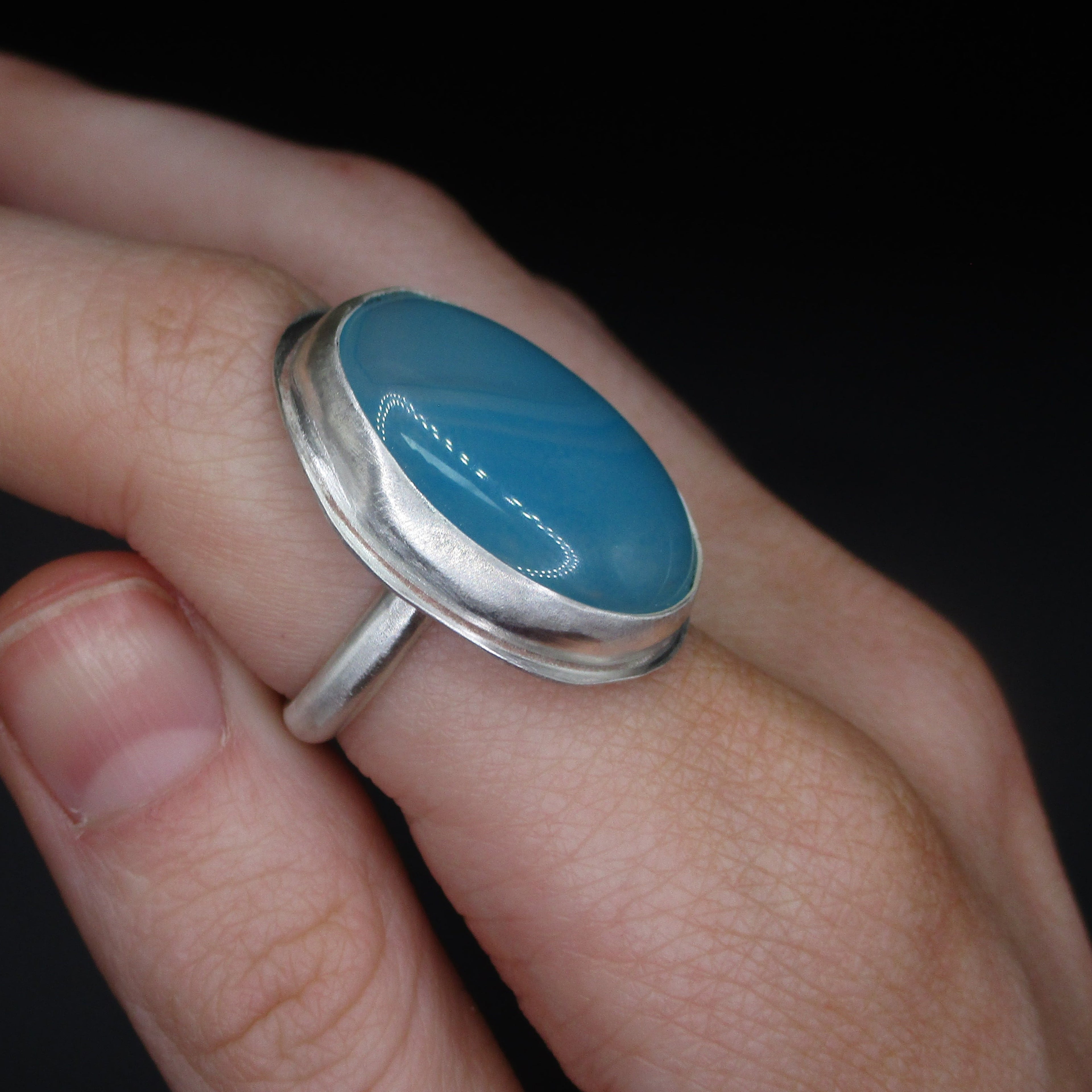 blue oval ring