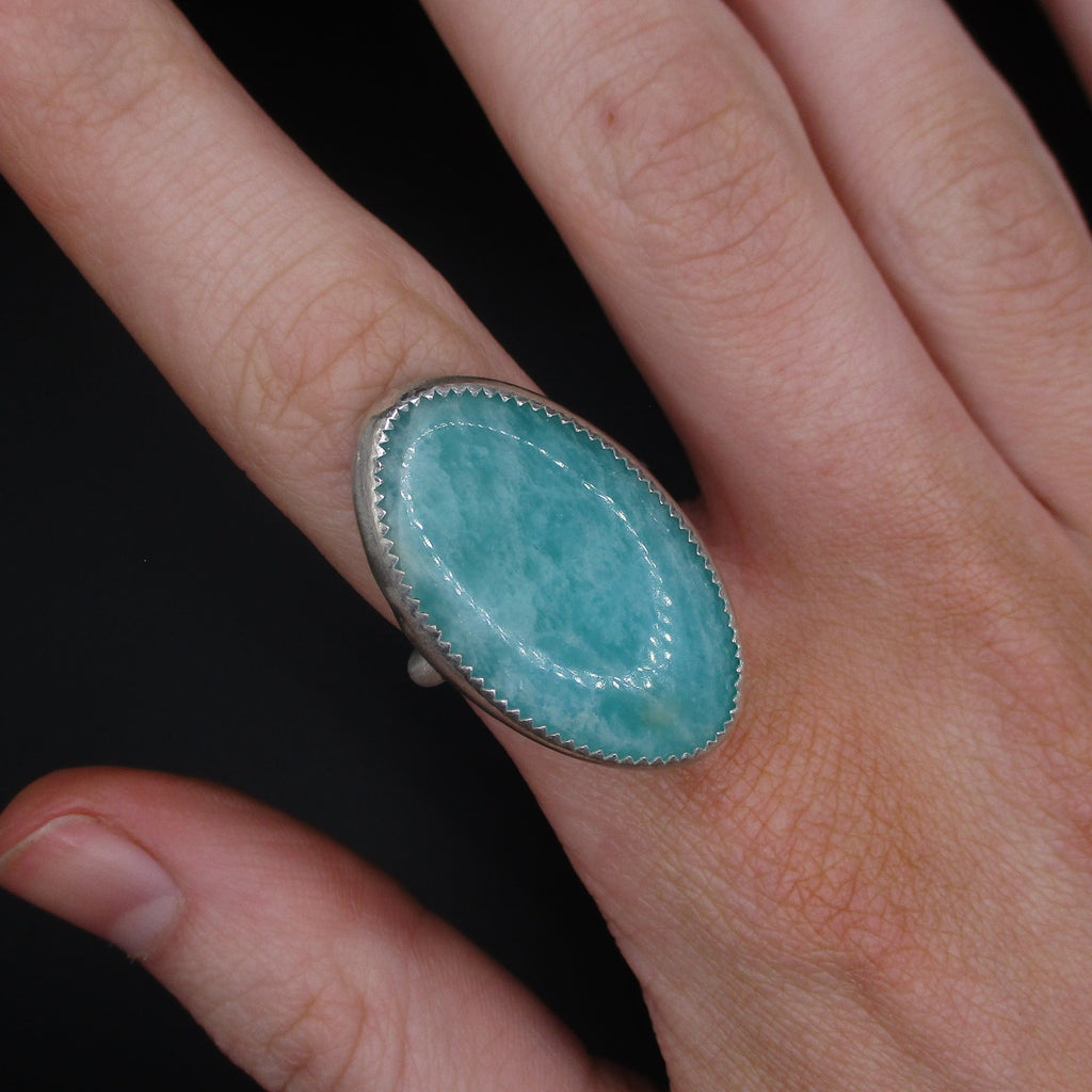 blue oval ring