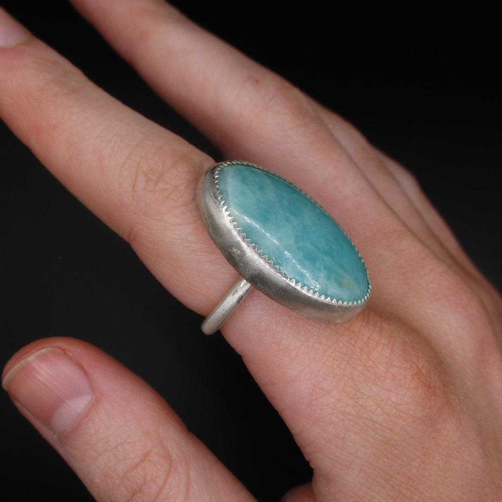 blue oval ring