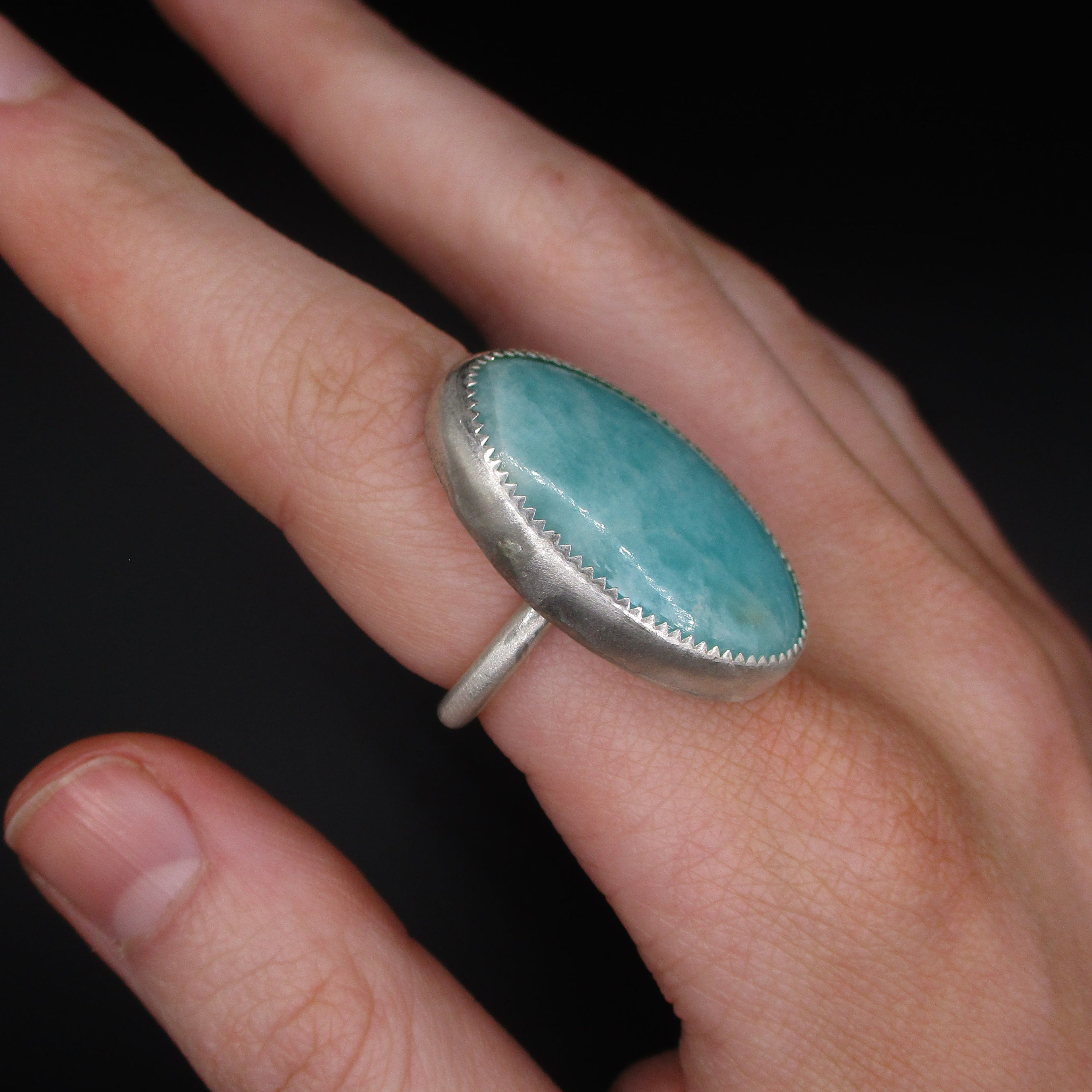 blue oval ring