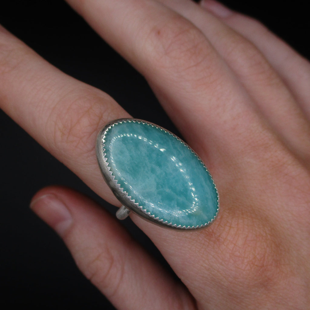 blue oval ring