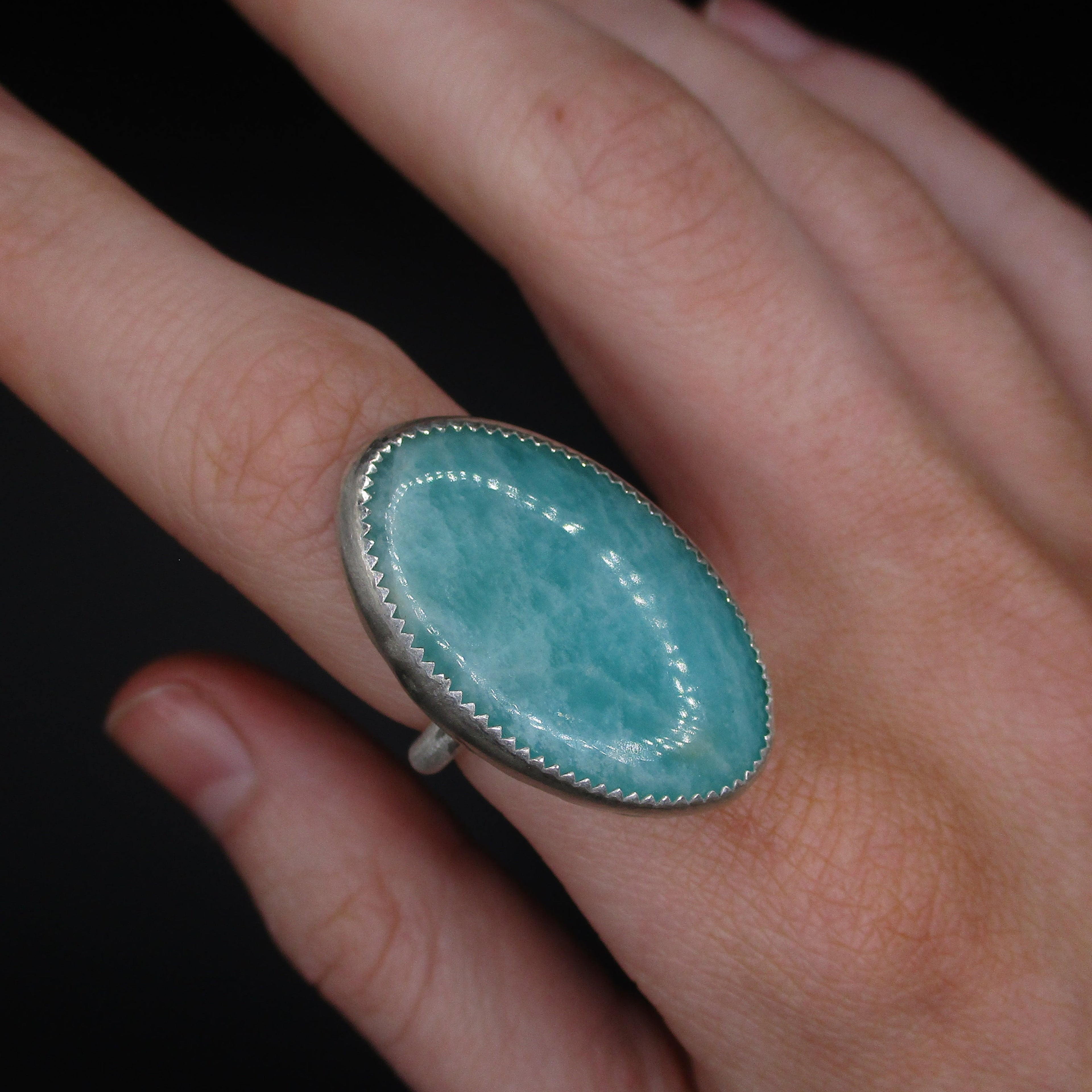 blue oval ring