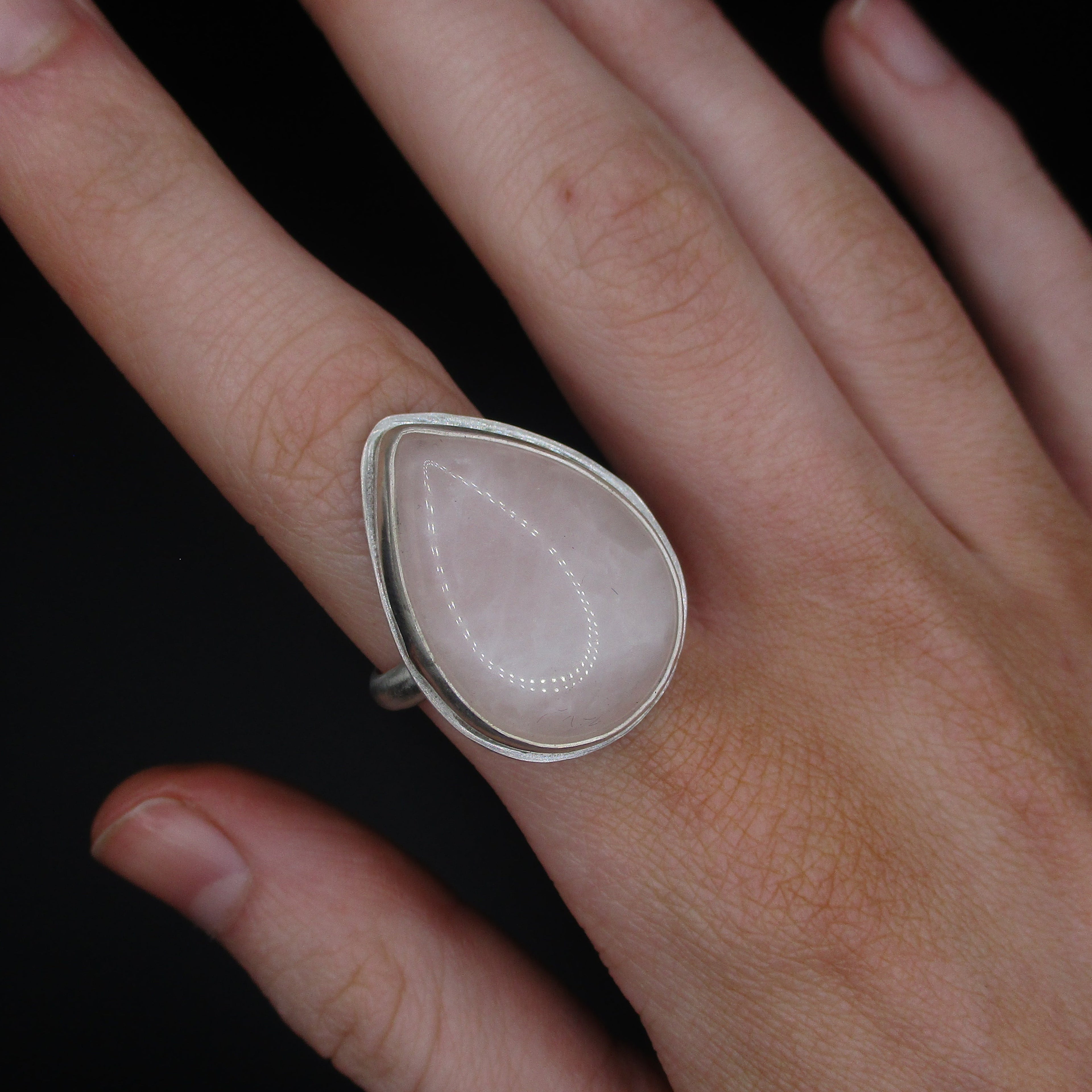 pink teardrop ring