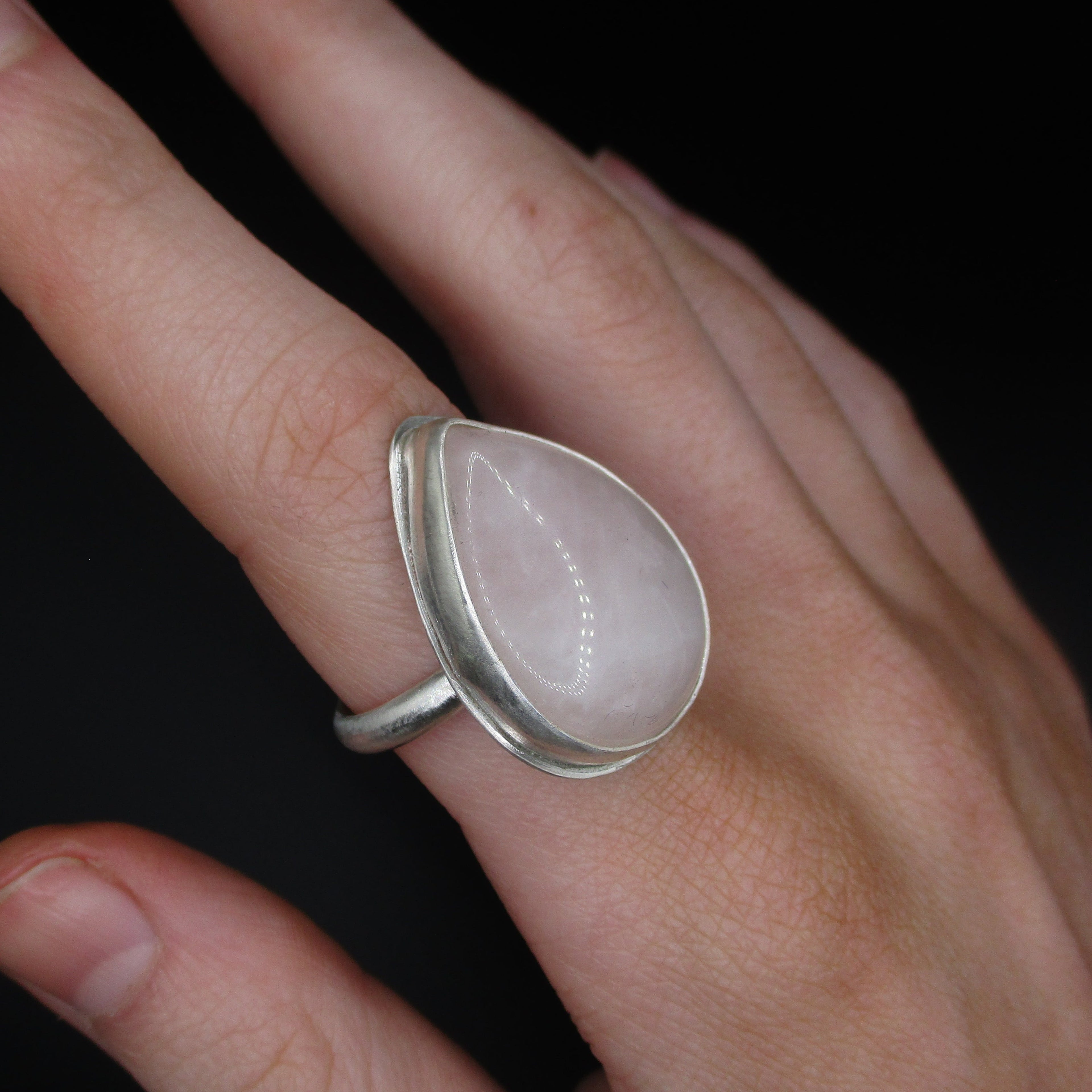 pink teardrop ring
