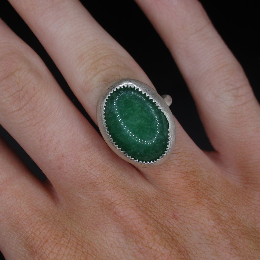 green oval ring
